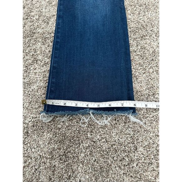 Mother Denim The Hustler Ankle Fray Blue Jean Dark Wash High Rise Home Movies 28 - Picture 12 of 16